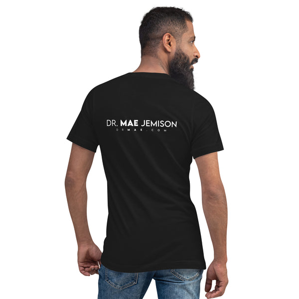 "Never Limit Yourself Because of Other's Limited Imaginations" Dr. Mae Jemison -- Unisex Short Sleeve V-Neck T-Shirt
