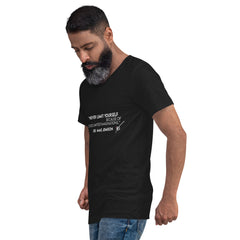 "Never Limit Yourself Because of Other's Limited Imaginations" Dr. Mae Jemison -- Unisex Short Sleeve V-Neck T-Shirt