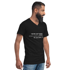 "Never Limit Yourself Because of Other's Limited Imaginations" Dr. Mae Jemison -- Unisex Short Sleeve V-Neck T-Shirt