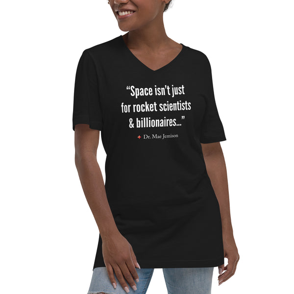 "Rocket Scientist & Billionaires" Black Unisex V-Neck T-Shirt
