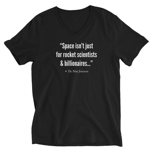 "Rocket Scientist & Billionaires" Black Unisex V-Neck T-Shirt