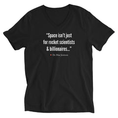 "Rocket Scientist & Billionaires" Black Unisex V-Neck T-Shirt