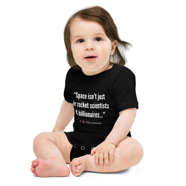 "Rocket Scientist & Billionaires" - Baby Onesie (Black Traditional)