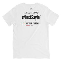 "Space Isn't Just for Rocket Scientist & Billionaires" White Unisex V-Neck T-Shirt